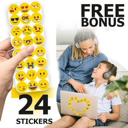 MORCART 54Pcs Emoji Refrigerator Magnets Fridge Magnets for Locker Whiteboard Decorative Magnets - Cute Funny Magnets for School Home Kitchen Office Gift for Teacher Family and Friend - Fly It Try It