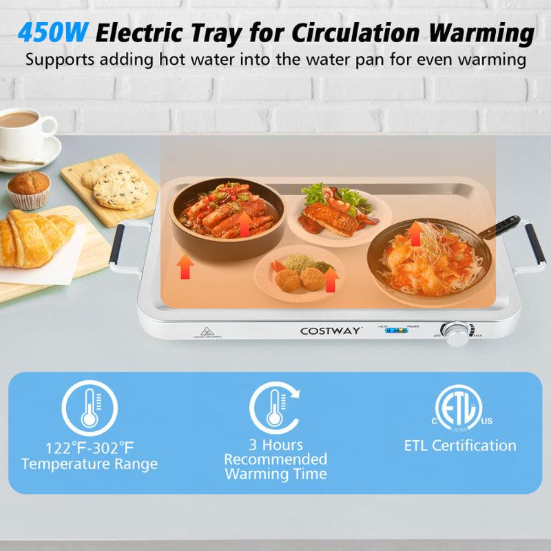 2 in 1 Electric Warming Tray with Temperature Control - Fly It Try It