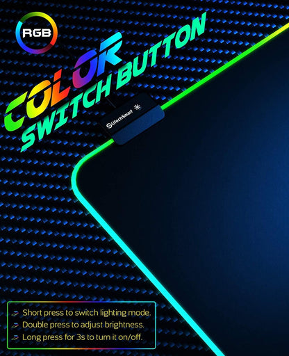 RGB Gaming Mouse Pad, Large Extended Soft Led Mouse Pad with 14 Lighting Modes 2 Brightness Levels, Computer Keyboard Mousepads Mat 800 X 300Mm / 31.5×11.8 Inches - Fly It Try It