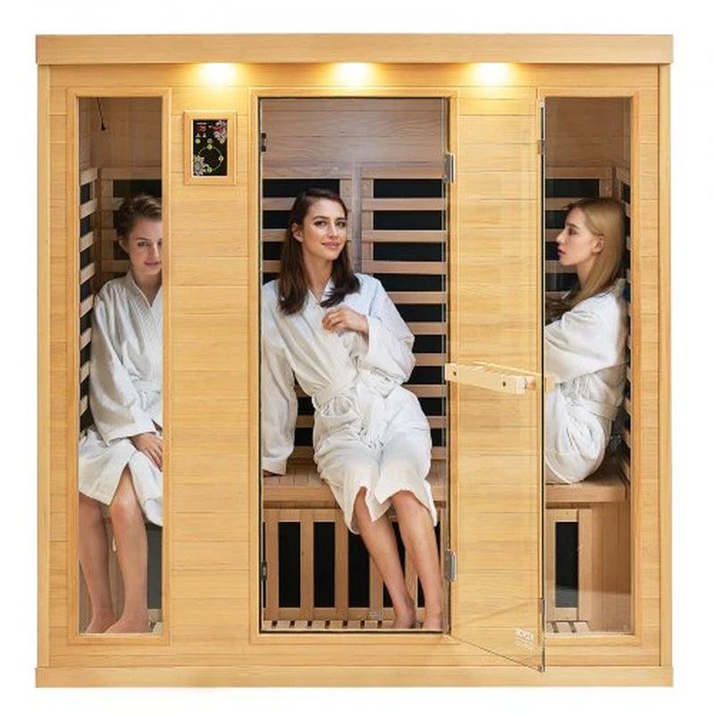 VEVOR Far Infrared Wooden Sauna Room Home Sauna Spa for 3 to 4 Person 2580W - Fly It Try It