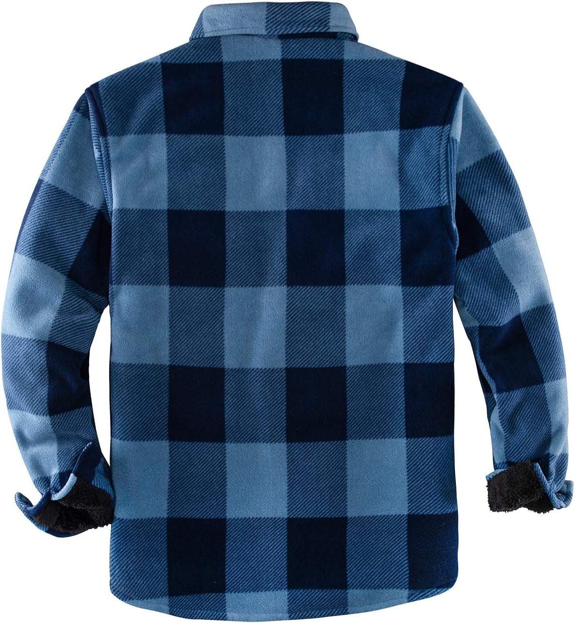 Men'S Warm Sherpa Lined Fleece Plaid Flannel Shirt Jacket(All Sherpa Fleece Lined) - Fly It Try It