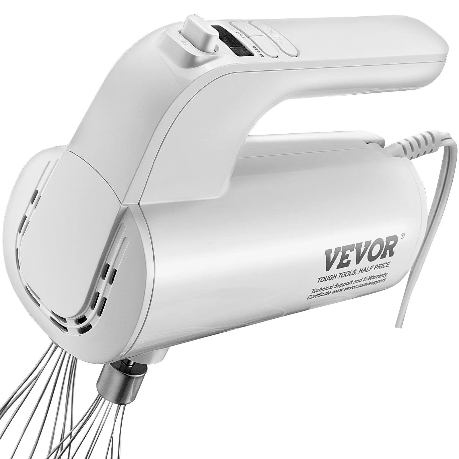 VEVOR Digital Electric Hand Mixer, 5-Speed, 200W Portable Electric Handheld Mixer, with Turbo Boost Beaters Dough Hooks Whisks Storage Bag, Baking Supplies for Whipping Mixing Egg Cookie Cake Cream - Fly It Try It