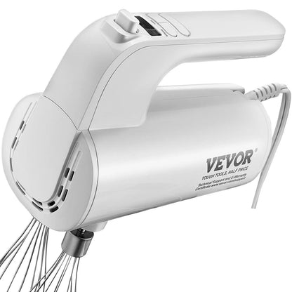 VEVOR Digital Electric Hand Mixer, 5-Speed, 200W Portable Electric Handheld Mixer, with Turbo Boost Beaters Dough Hooks Whisks Storage Bag, Baking Supplies for Whipping Mixing Egg Cookie Cake Cream - Fly It Try It