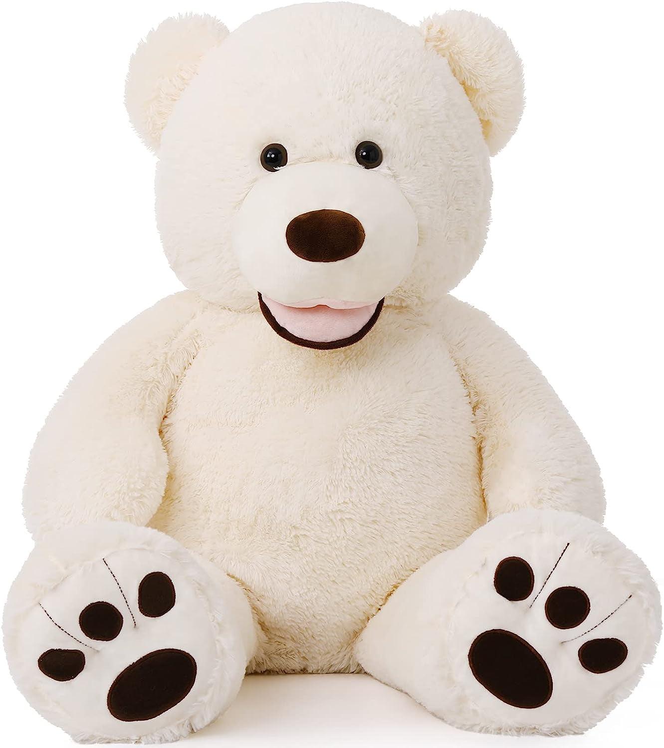 Giant Teddy Bear, 39“ Large Teddy Bears 3Ft Beige Plush, Big Stuffed Animals for Girlfriend Kids, 39Inch - Fly It Try It