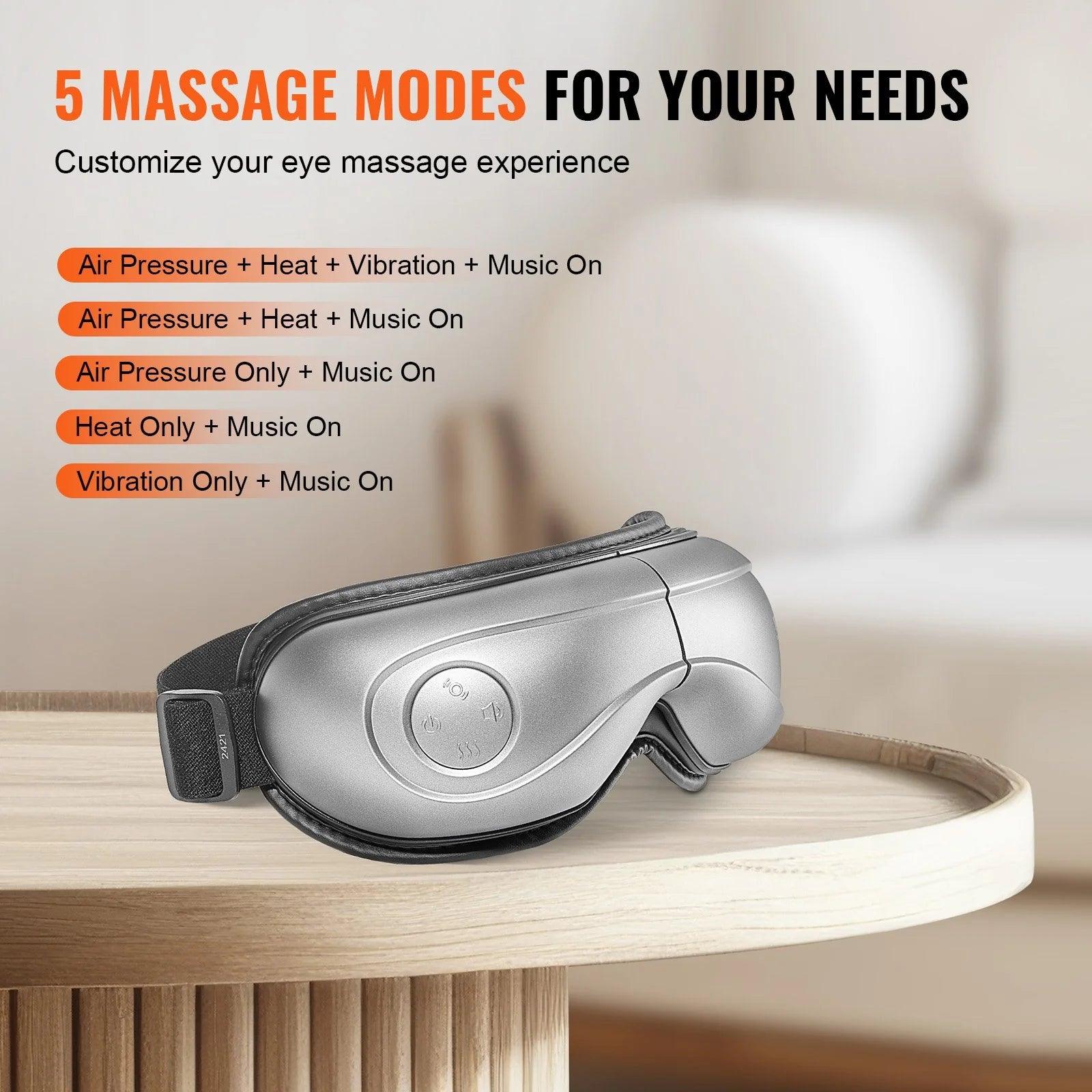 VEVOR Heated Eye Massager Eye Care Device 5 Modes Bluetooth Music 180¡Ã Foldable - Fly It Try It