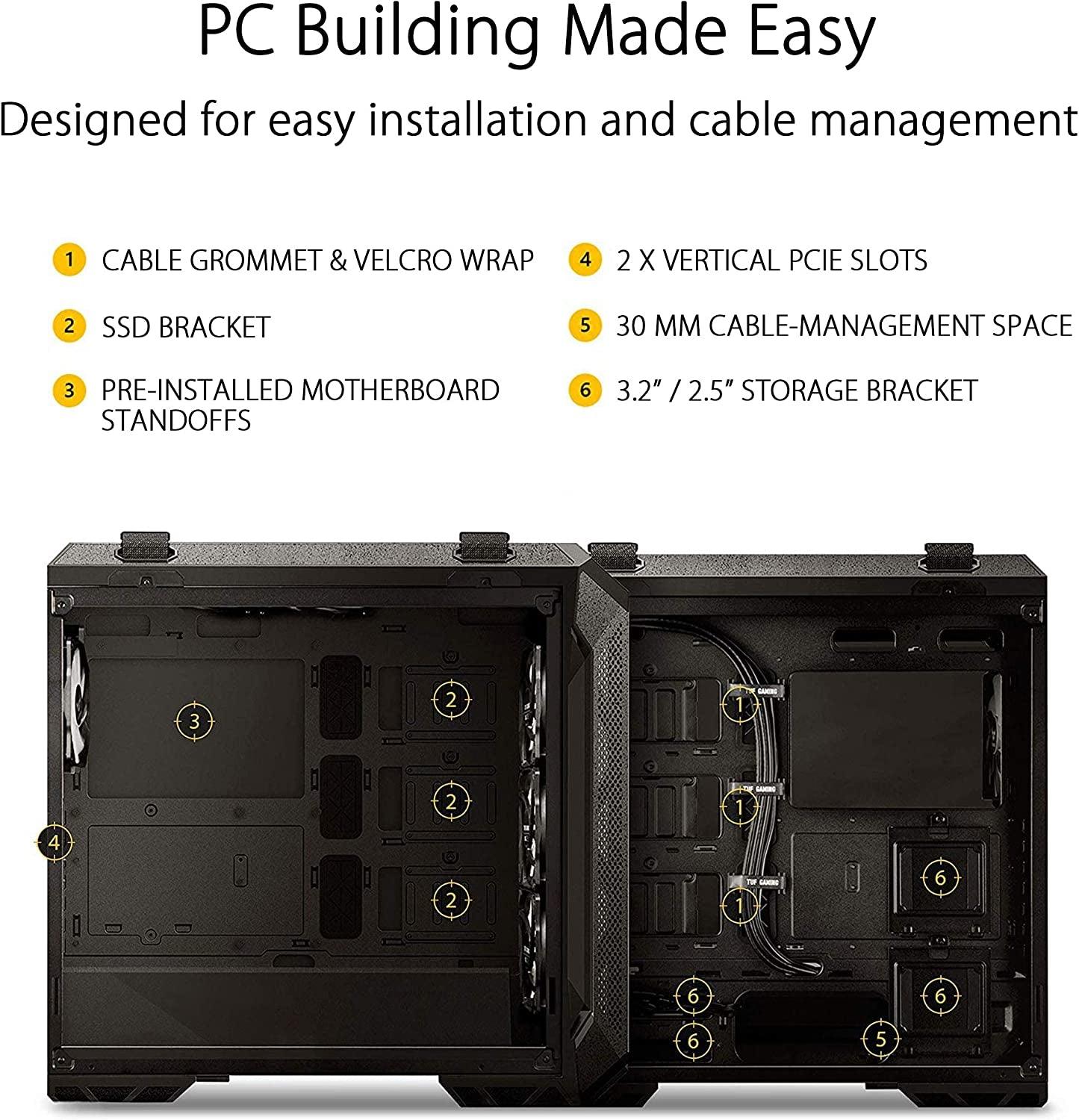 TUF Gaming GT501 Mid-Tower Computer Case for up to EATX Motherboards with USB 3.0 Front Panel Cases GT501/GRY/WITH Handle - Fly It Try It