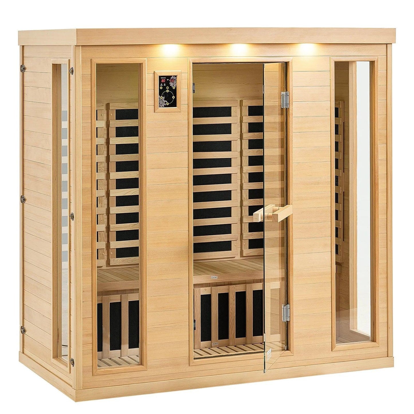 VEVOR Far Infrared Wooden Sauna Room Home Sauna Spa for 3 to 4 Person 2580W - Fly It Try It