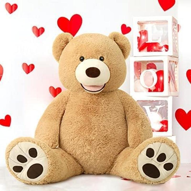 Big Plush Giant Teddy Bear Premium Soft Stuffed Animals, Large Big Teddy Bear 5 Feet Brown, Cuddly Plush Toy for Girlfriends, Kids, 51In - Fly It Try It