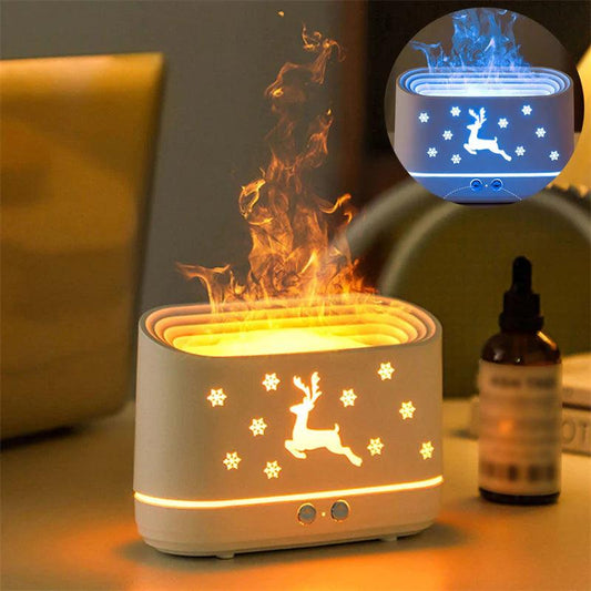 Elk Flame Humidifier Diffuser Mute Household Atmosphere Lamp Christmas Home Decorations - Fly It Try It