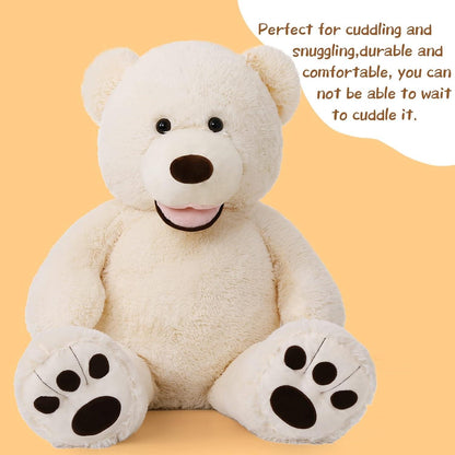 Giant Teddy Bear, 39“ Large Teddy Bears 3Ft Beige Plush, Big Stuffed Animals for Girlfriend Kids, 39Inch - Fly It Try It