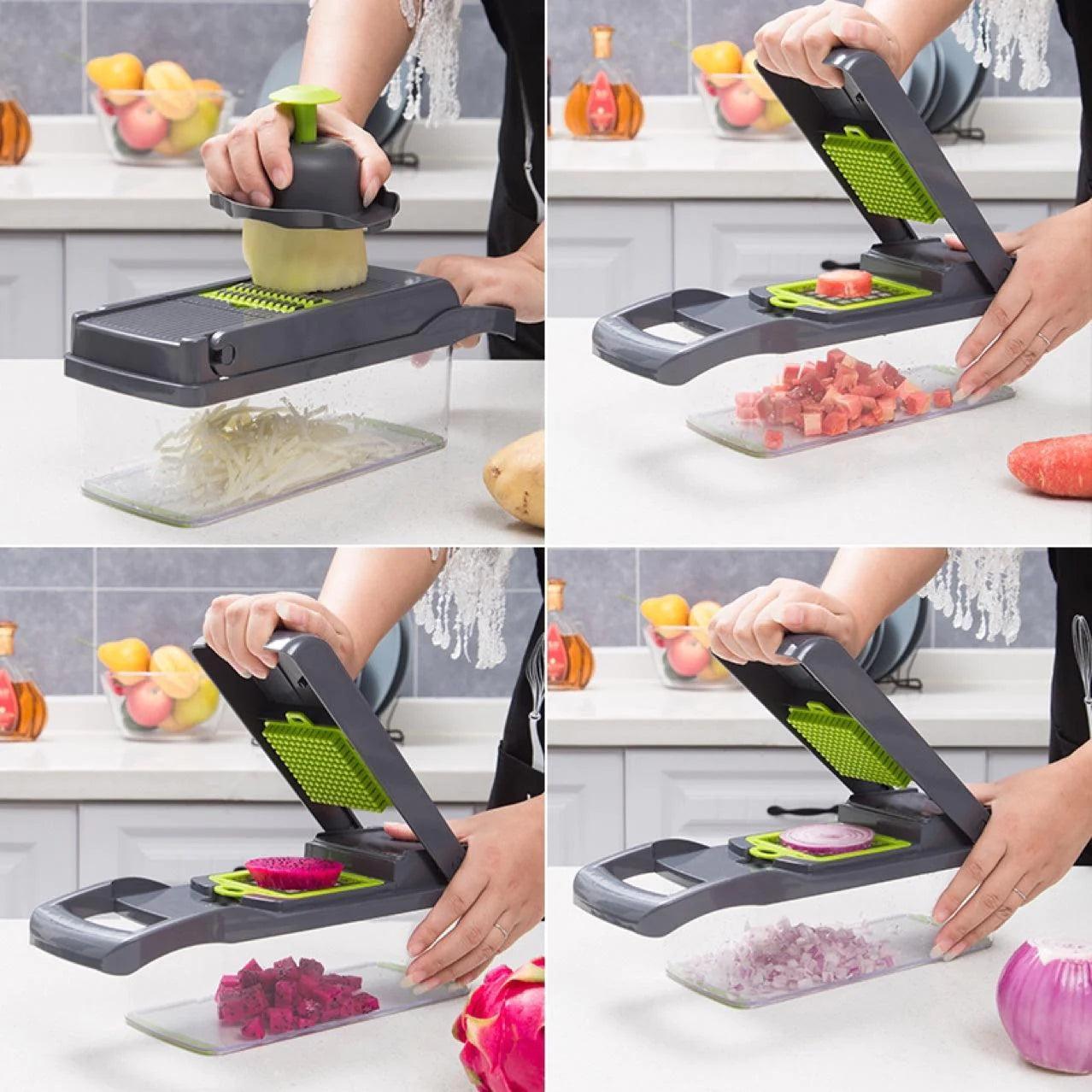 12 in 1 Manual Vegetable Chopper Kitchen Gadgets Food Chopper Onion Cutter Vegetable Slicer - Fly It Try It