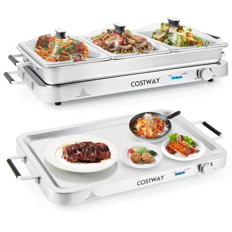 2 in 1 Electric Warming Tray with Temperature Control - Fly It Try It