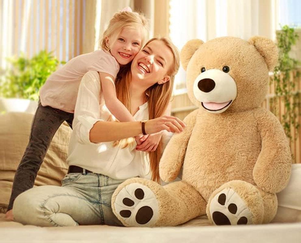 Big Plush Giant Teddy Bear Premium Soft Stuffed Animals, Large Big Teddy Bear 5 Feet Brown, Cuddly Plush Toy for Girlfriends, Kids, 51In - Fly It Try It