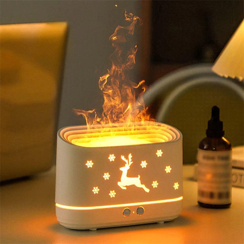 Elk Flame Humidifier Diffuser Mute Household Atmosphere Lamp Christmas Home Decorations - Fly It Try It