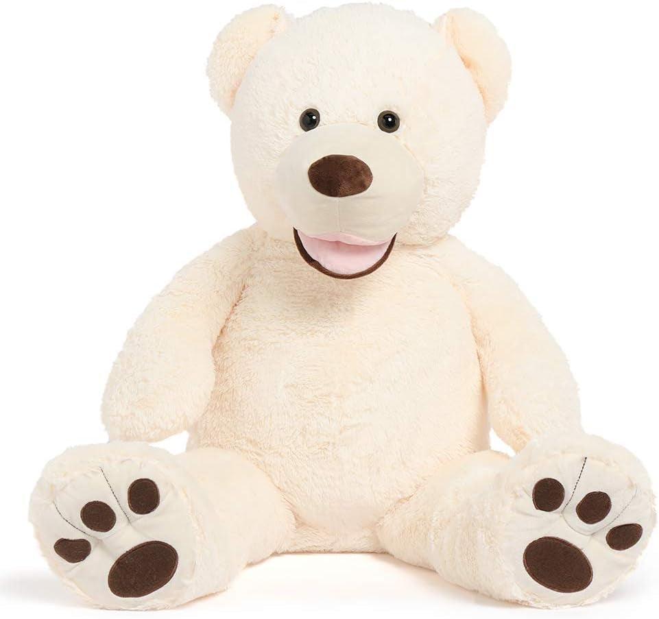 Giant Teddy Bear, 39“ Large Teddy Bears 3Ft Beige Plush, Big Stuffed Animals for Girlfriend Kids, 39Inch - Fly It Try It