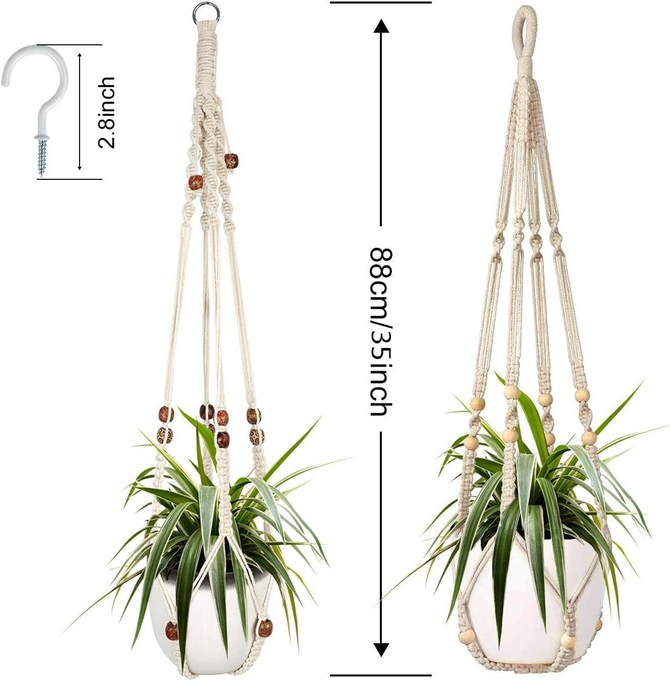 Macrame Plant Hanger, 2 Packs Plant Hangers, Hanging Planter for Indoor Plants Decorative Macrame Pot Hanger for Home Decor - Fly It Try It