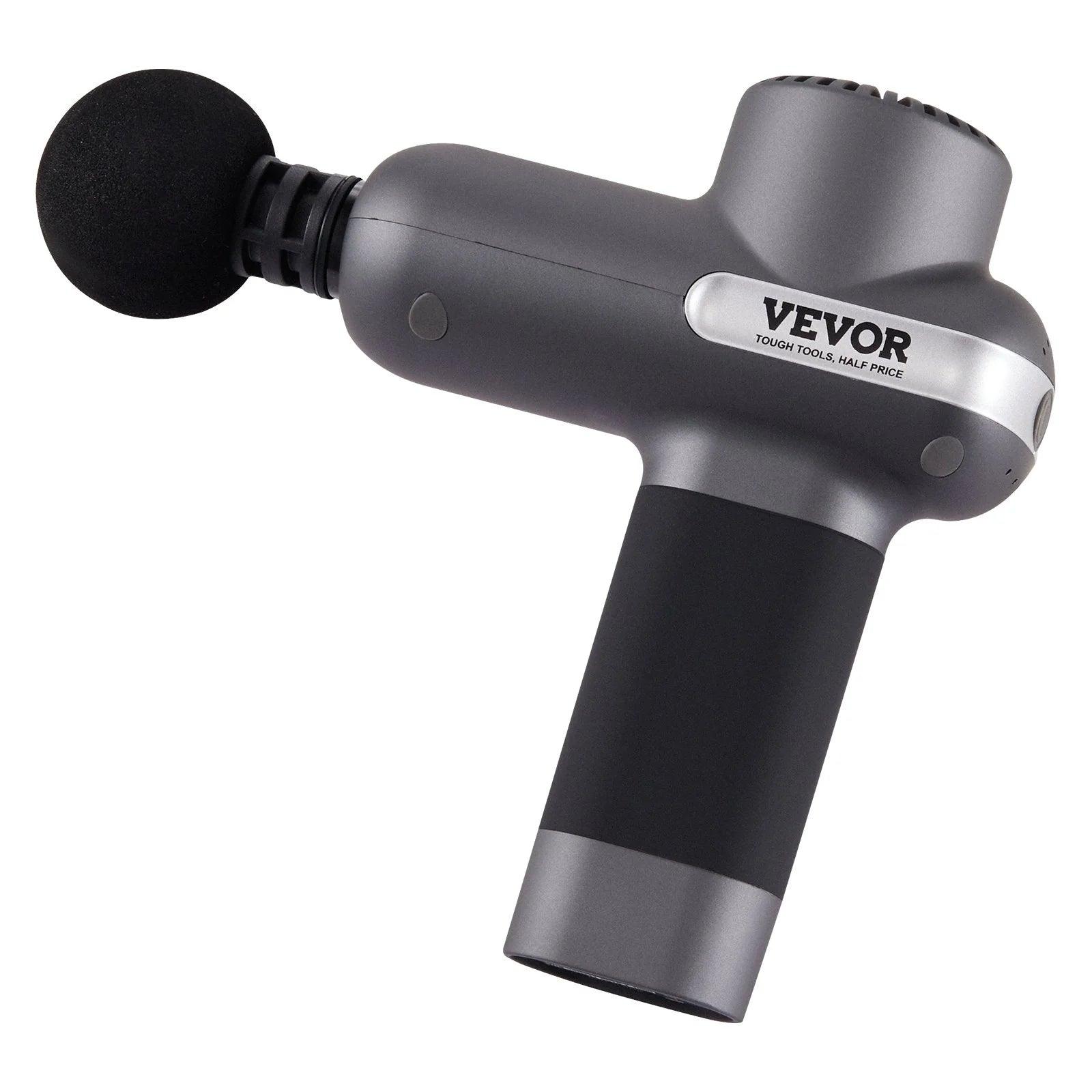 VEVOR Massage Gun Deep Tissue, Percussion Muscle Massager for Athletes - with 5 Speed Levels & 6 Massage Heads, 7.4V 2500Mah Batteries, Handheld Electric Massage Gun for Pain Relief, Muscle Relaxation - Fly It Try It