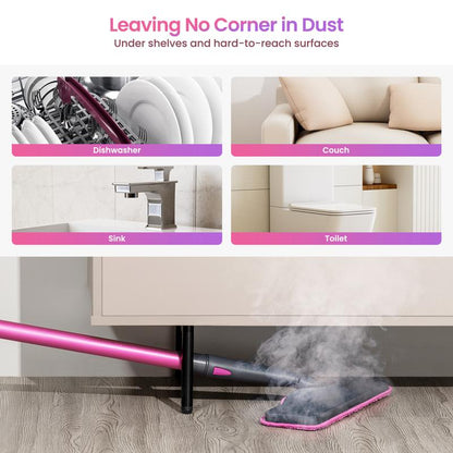 Schenley 7-In-1 Steam Mop with Detachable Handheld Steamer for Walls, Floors, Tiles, Tackles Grease & Sticky Messes, Includes Multiple Accessories