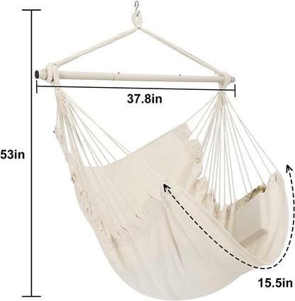 Hammock Chair Hanging Rope Swing, Hanging Kit Swing Hanger, Durability(White) - Fly It Try It