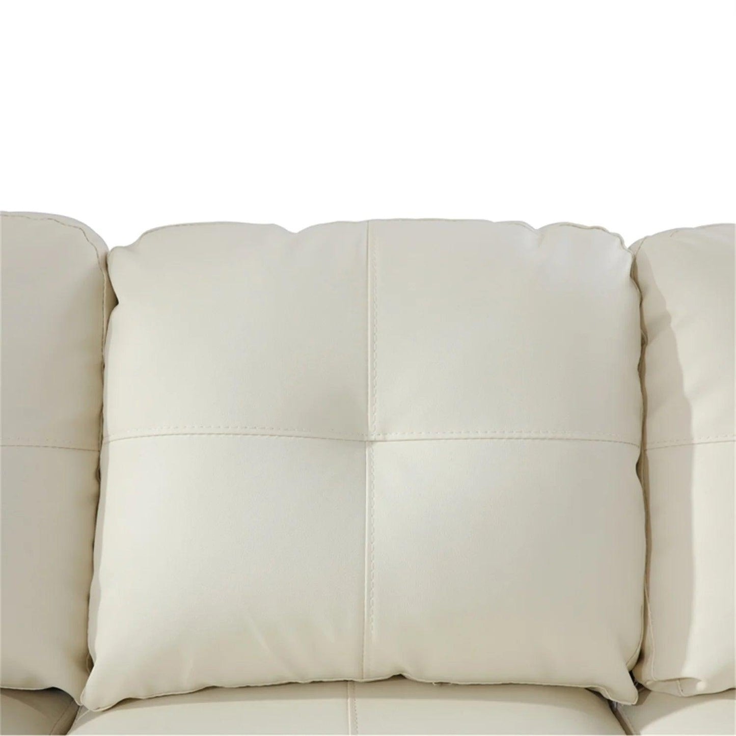 Convertible Sectional Sofa, L Shaped Couch for Small Space Living Room, White(Without Ottoman) - Fly It Try It