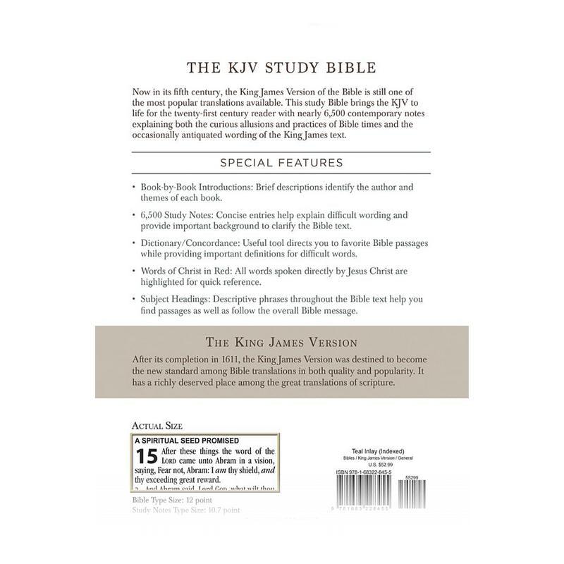 The KJV Study Bible - Large Print - Indexed [Teal Inlay] (King James Bible) Imitation Leather – Large Print - Fly It Try It