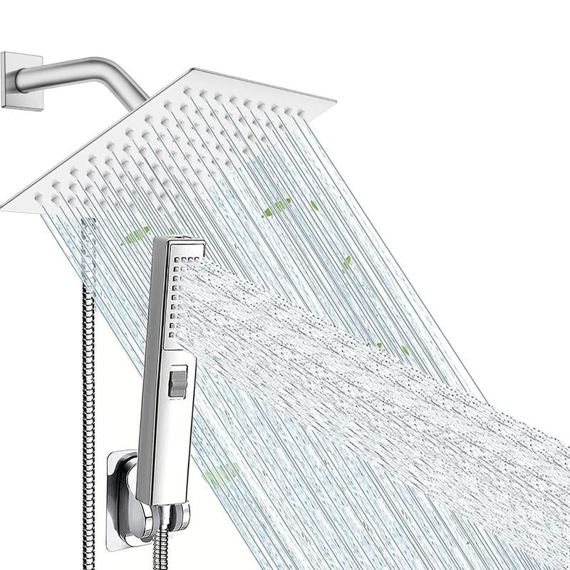 6/8"High Pressure Square Rainshower and 2-In-1 Handshower.Equipped with 78"Hose, 3Way Diverter Valve,Adhesive Showerhead Holder High Pressure Square Set Adjustable Water Christmas 2024 Ornament Christmas 2024 Ornaments Fire Blanket Bathroom Vanity