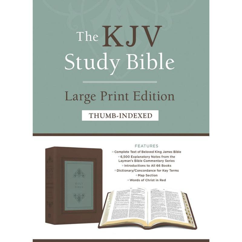 The KJV Study Bible - Large Print - Indexed [Teal Inlay] (King James Bible) Imitation Leather – Large Print - Fly It Try It