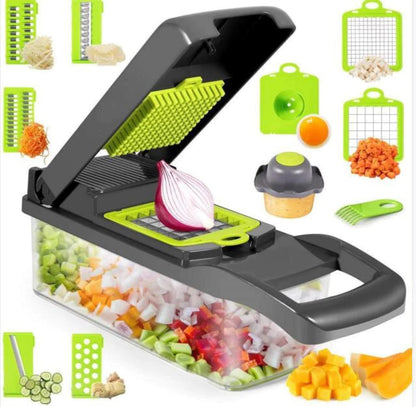 12 in 1 Manual Vegetable Chopper Kitchen Gadgets Food Chopper Onion Cutter Vegetable Slicer - Fly It Try It