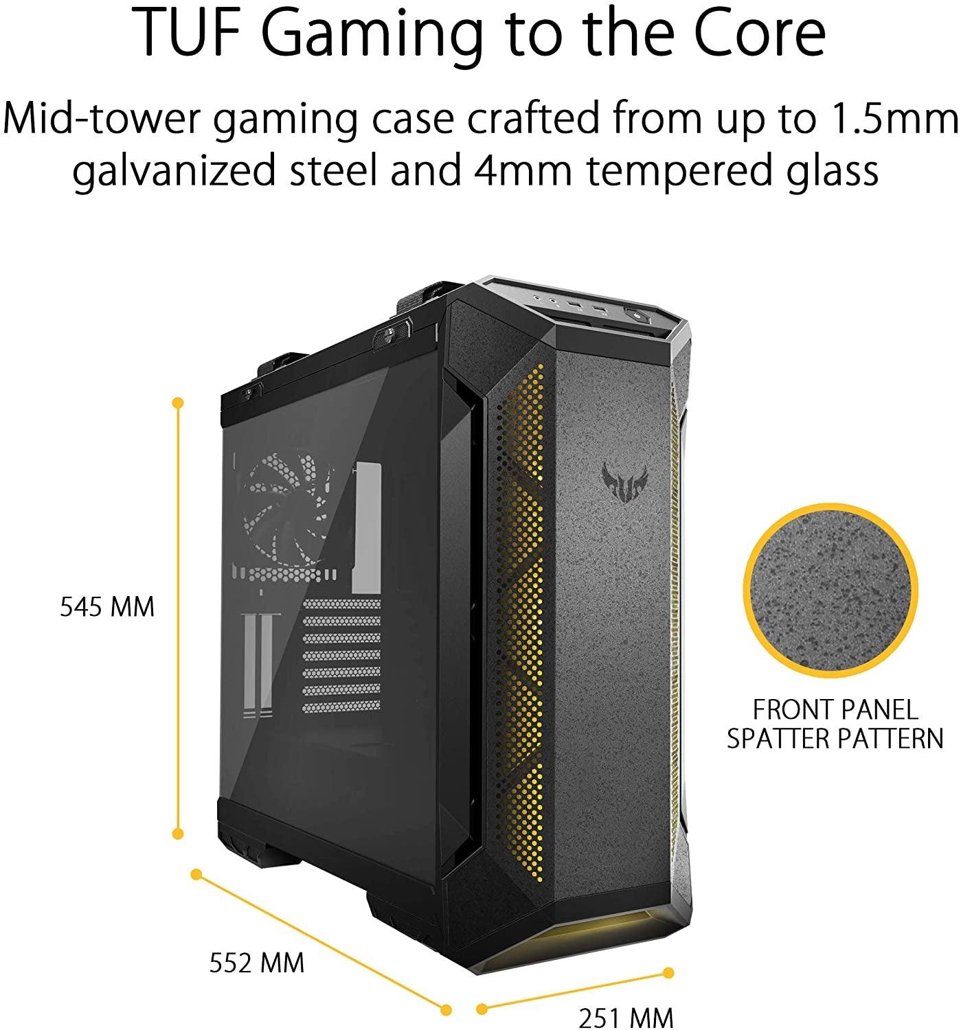 TUF Gaming GT501 Mid-Tower Computer Case for up to EATX Motherboards with USB 3.0 Front Panel Cases GT501/GRY/WITH Handle - Fly It Try It