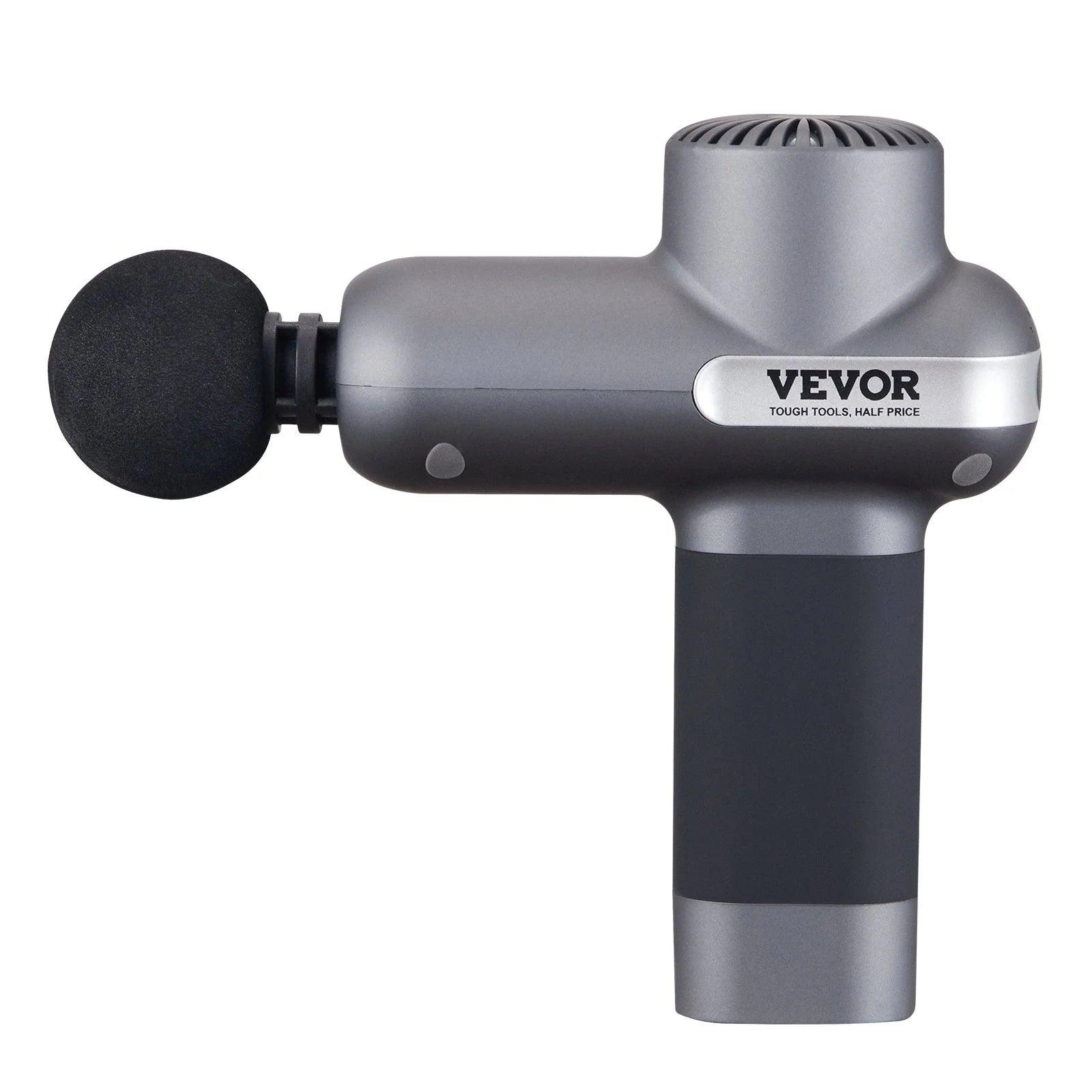 VEVOR Massage Gun Deep Tissue, Percussion Muscle Massager for Athletes - with 5 Speed Levels & 6 Massage Heads, 7.4V 2500Mah Batteries, Handheld Electric Massage Gun for Pain Relief, Muscle Relaxation - Fly It Try It