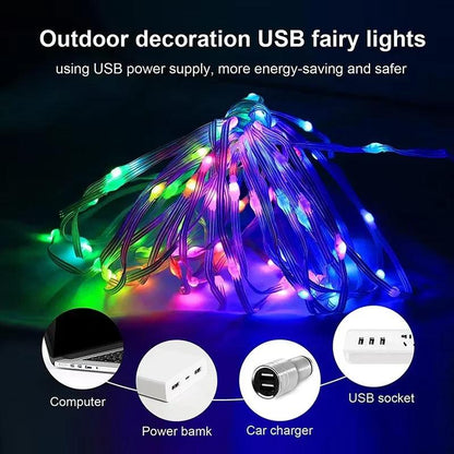 Dreamcolor Rgb Led Strip WS2812B Bluetooth Smart String Fairy Lights Christmas Garland Light Waterproof for Party Curtain Room - Fly It Try It