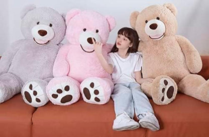 Big Plush Giant Teddy Bear Premium Soft Stuffed Animals, Large Big Teddy Bear 5 Feet Brown, Cuddly Plush Toy for Girlfriends, Kids, 51In - Fly It Try It