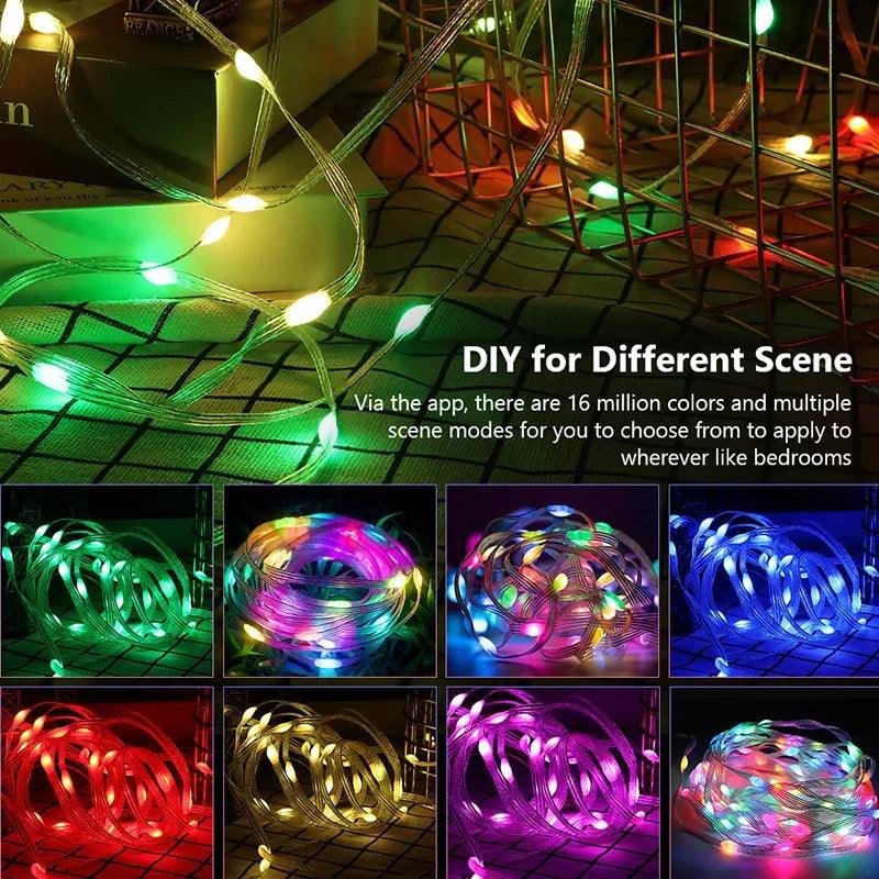 Dreamcolor Rgb Led Strip WS2812B Bluetooth Smart String Fairy Lights Christmas Garland Light Waterproof for Party Curtain Room - Fly It Try It