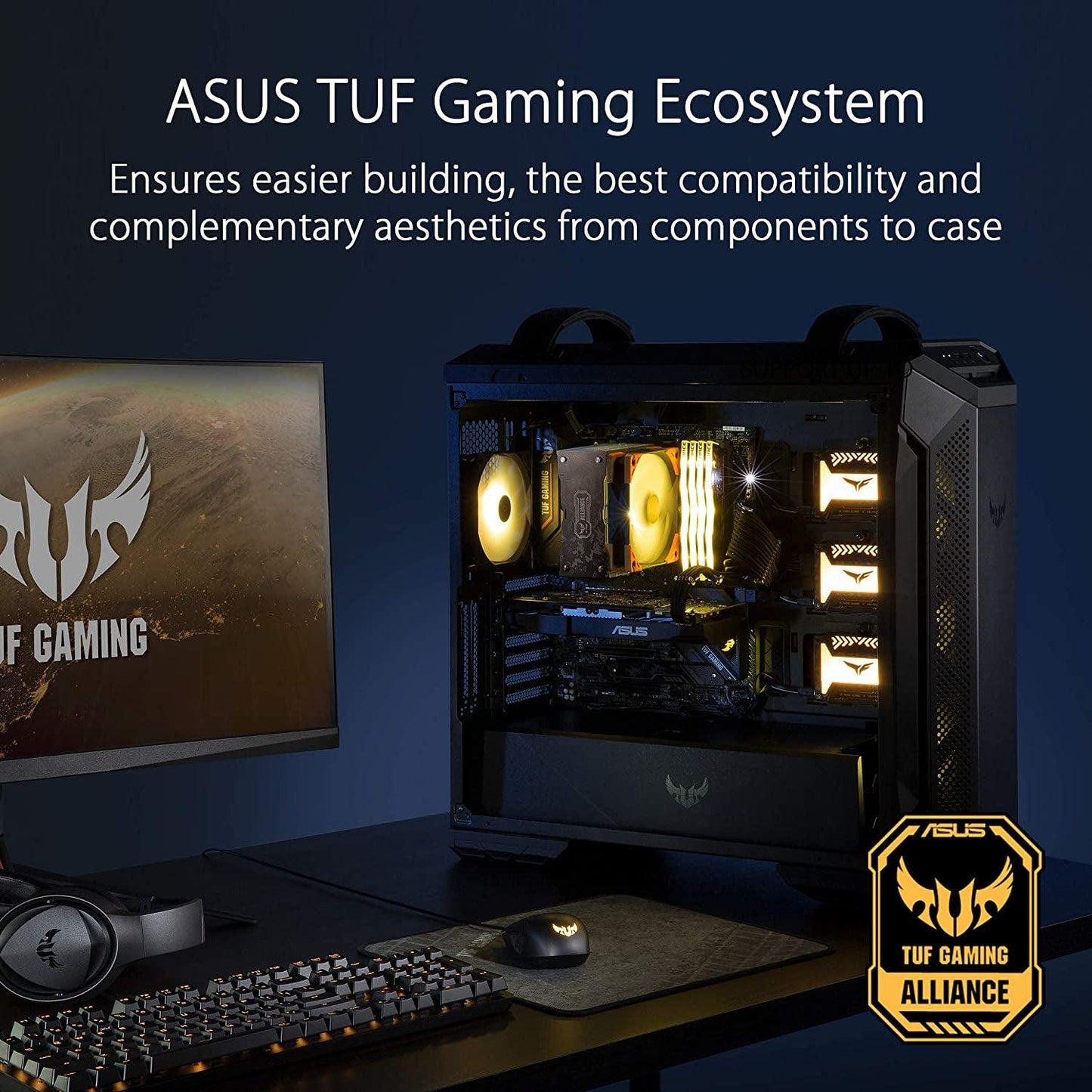 TUF Gaming GT501 Mid-Tower Computer Case for up to EATX Motherboards with USB 3.0 Front Panel Cases GT501/GRY/WITH Handle - Fly It Try It